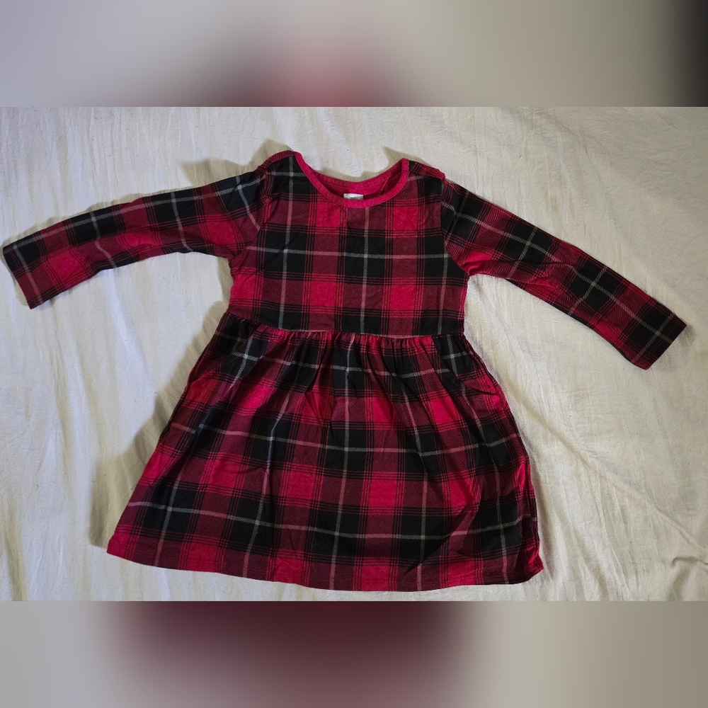 Plaid Red and Black Kids Dress